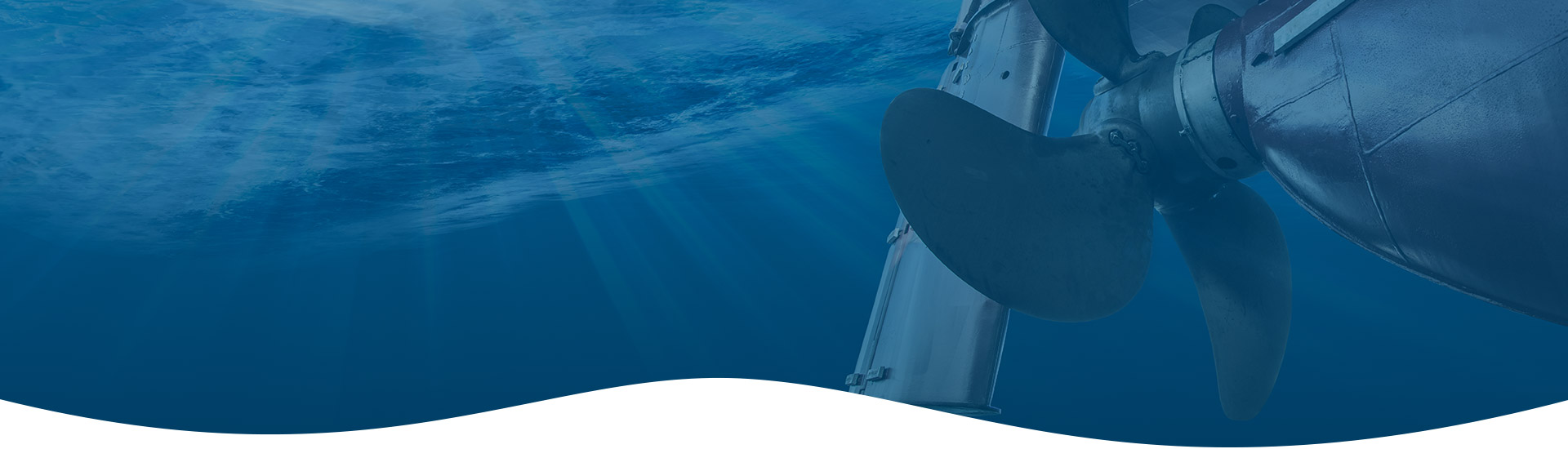 Unterwasseransicht einer Schiffsschraube